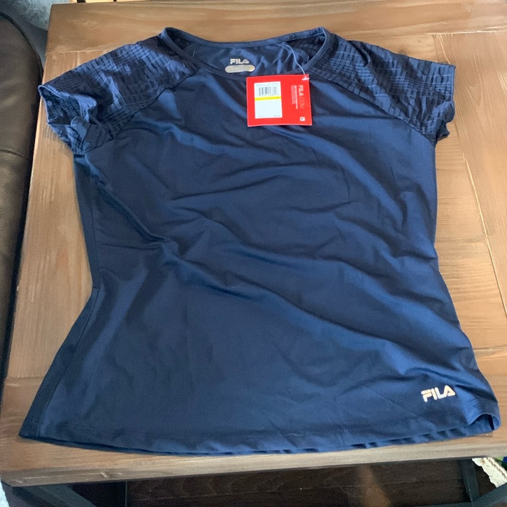 Navy Fila Short Sleeve Top